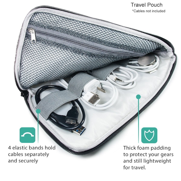 Travel Organizer Case and Accessory Holder- Black